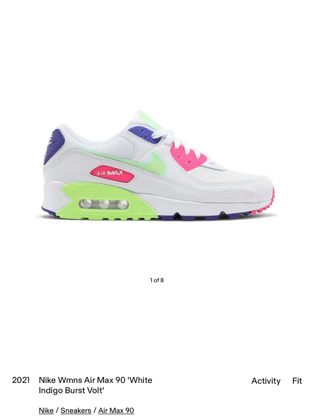 Nike Wmns Air Max 90 'White Indigo Burst Volt'